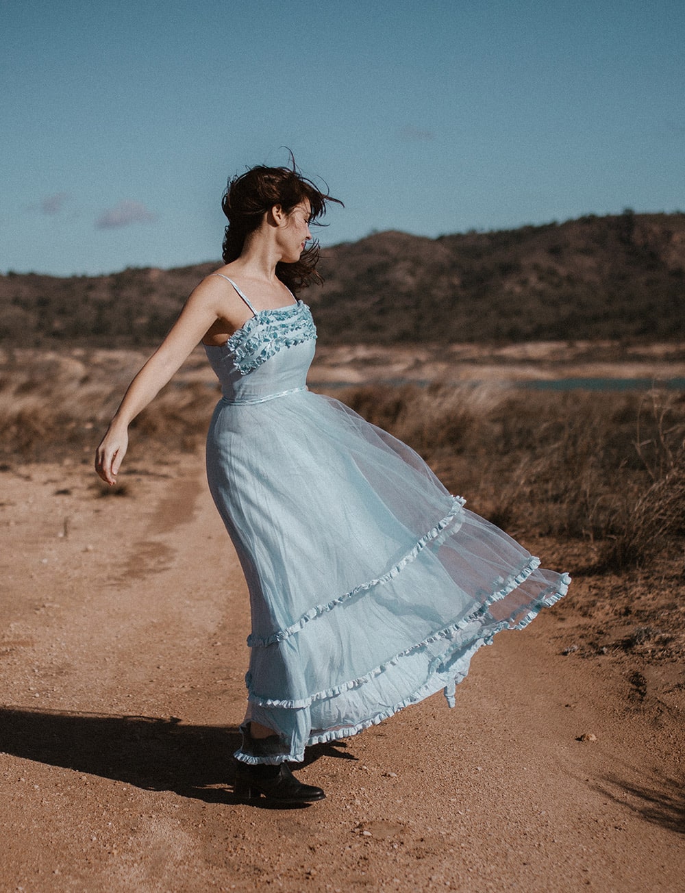Novia vestida de azul